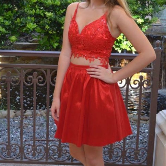 red homecoming dress! (2 piece) - Picture 3 of 3